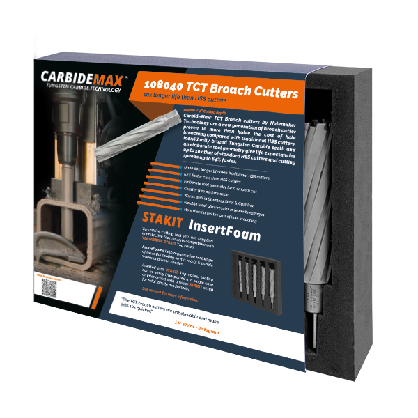 CarbideMax™ 110mm TCT Broach Cutters - 14-60mm Diameter (108040)