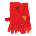 SWP Size 10 Red Split Leather Kevlar Stitched MIG Gauntlet