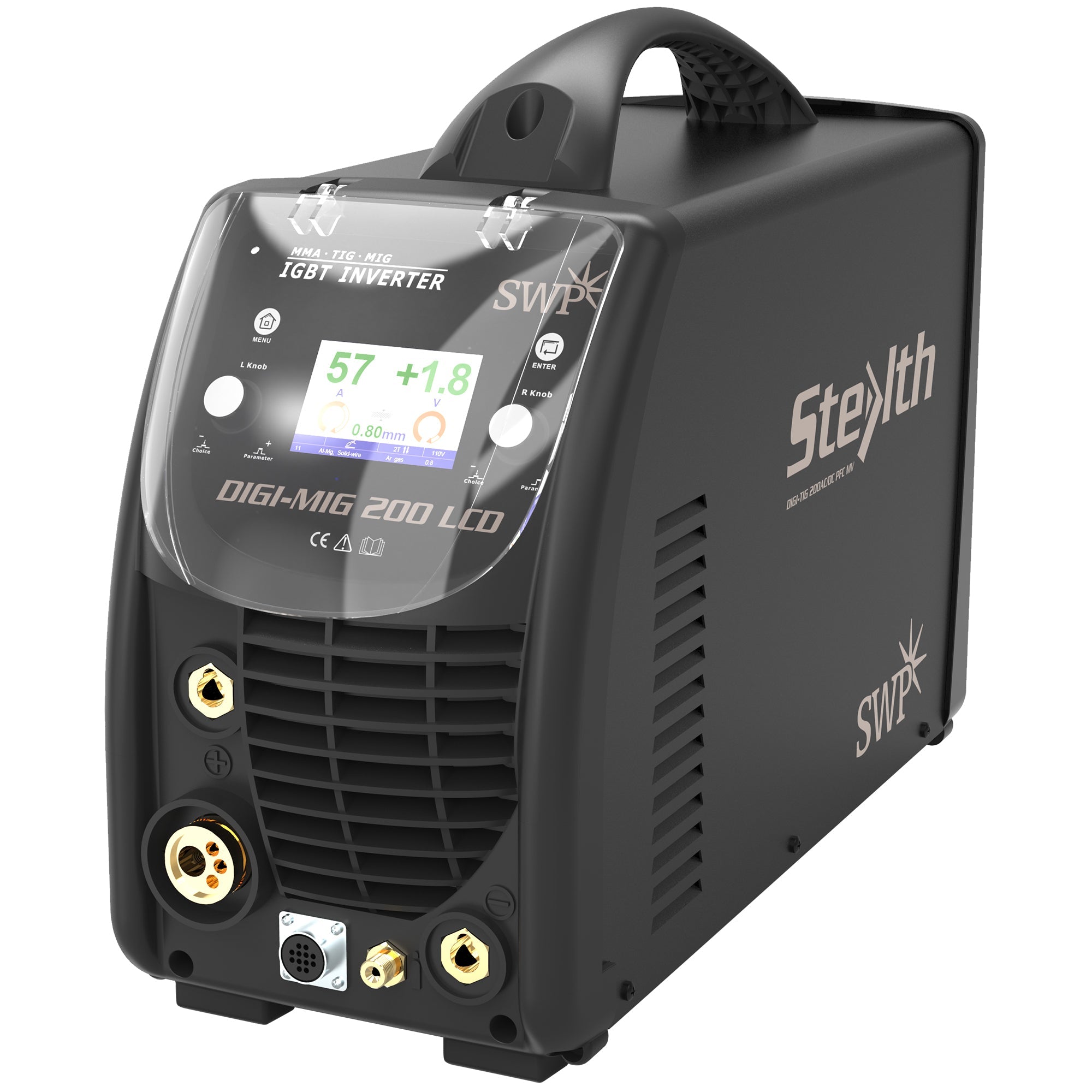 Stealth MIG 200 LCD PFC Multiprocess 110V/230V MIG Welding Machine