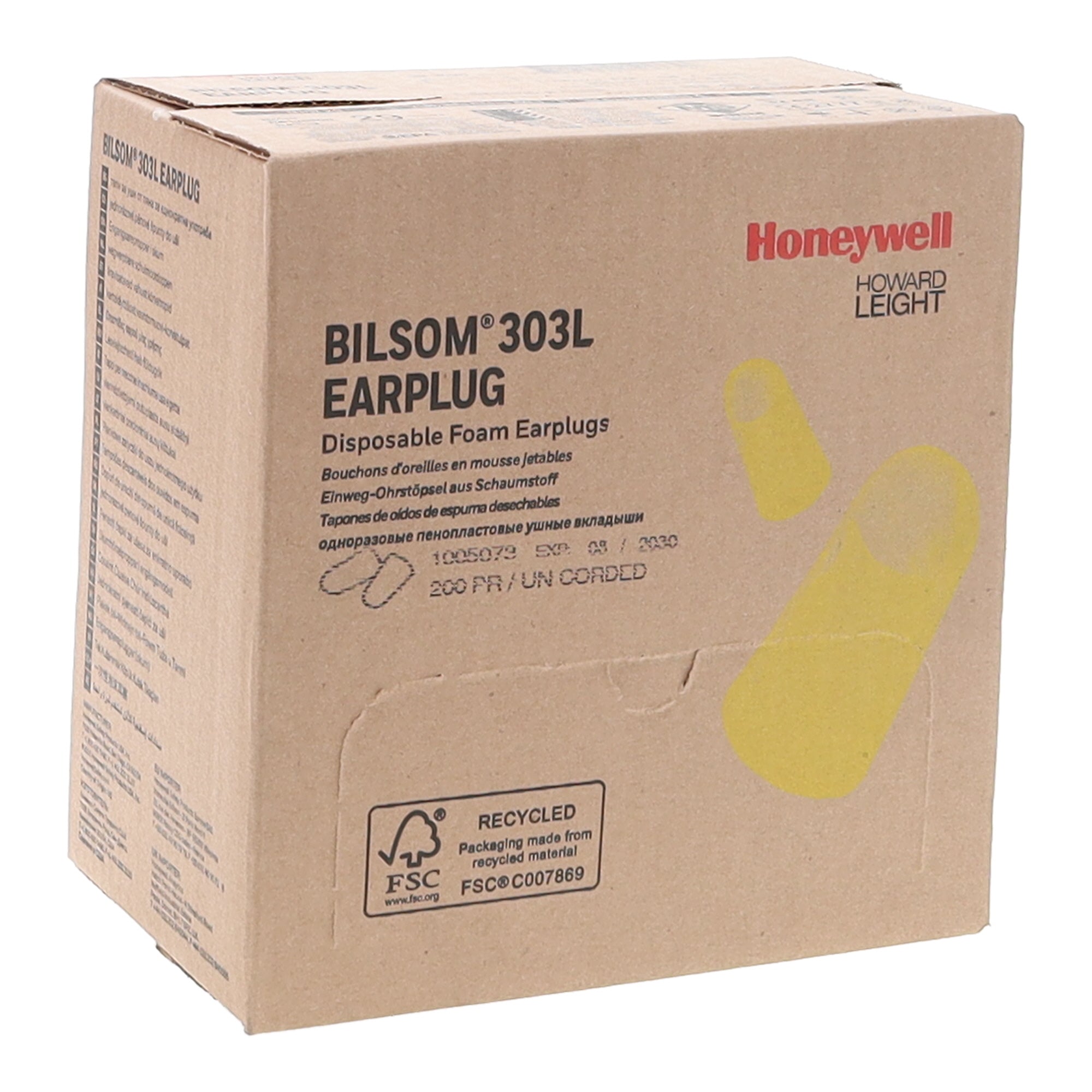 Honeywell Howard Leight Bilsom Uncorded 303L Disposable Ear Plugs 200 Pairs